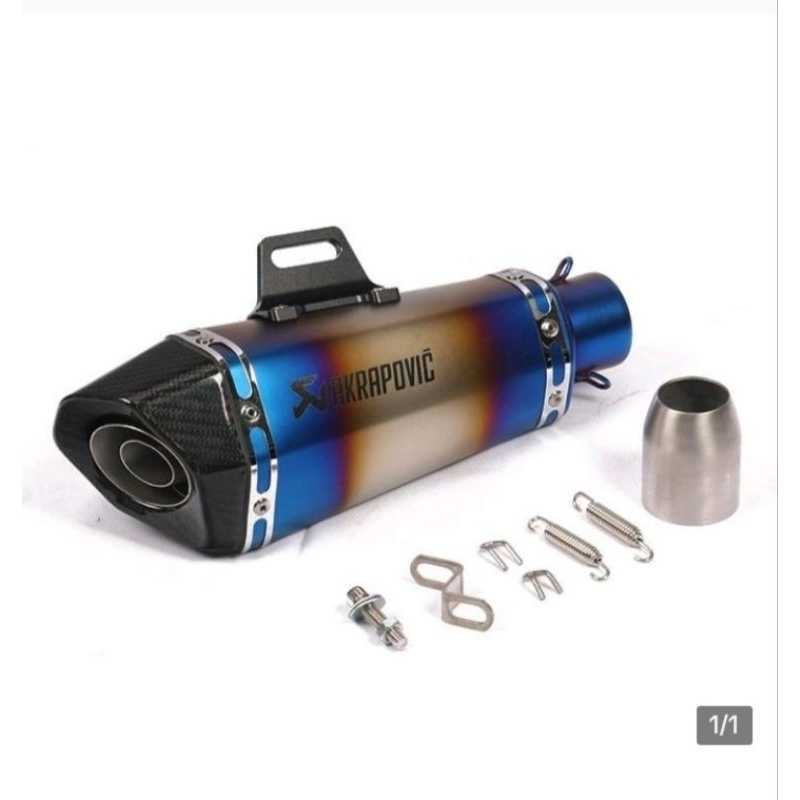 Knalpot IMPORT Taiwan Akrapovic Conical HD Blue