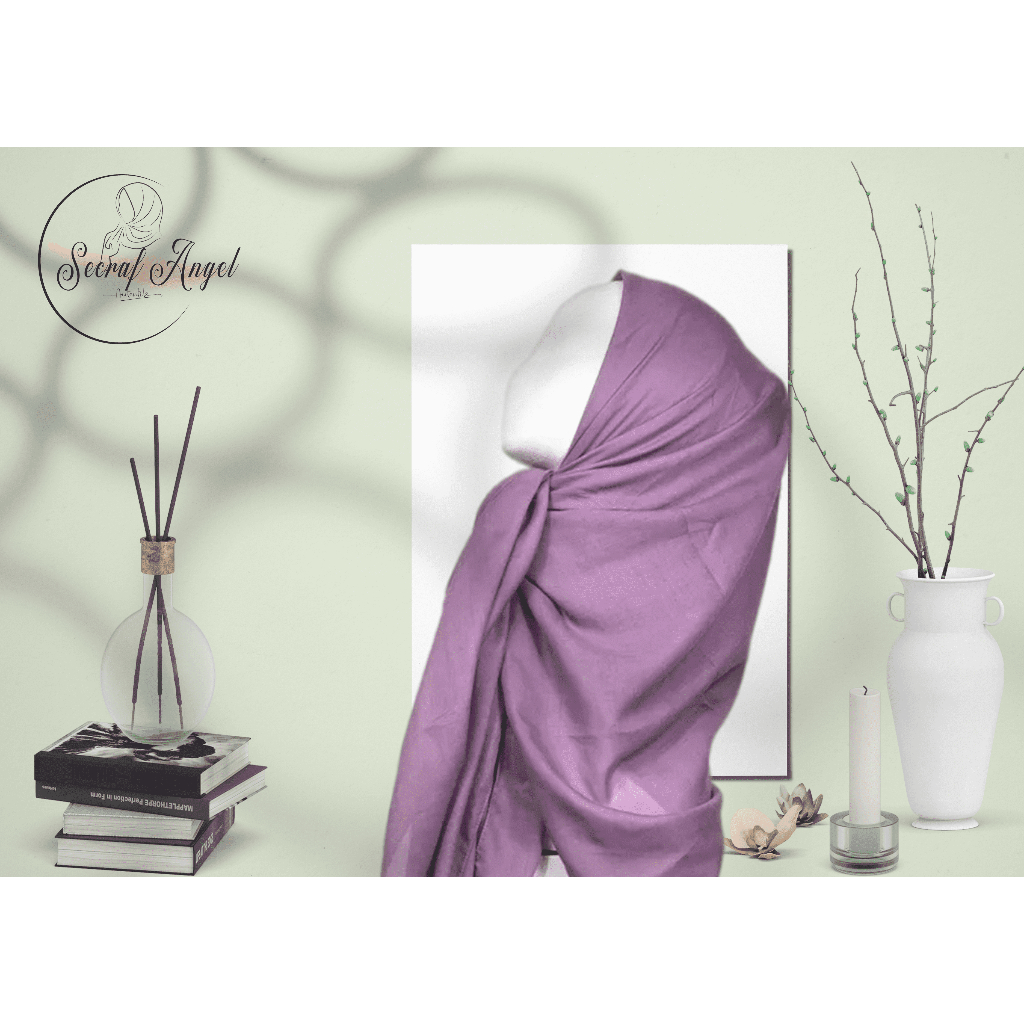 Segiempat Hijab Paris Voal Premium Warna Lilac Anti Letoy