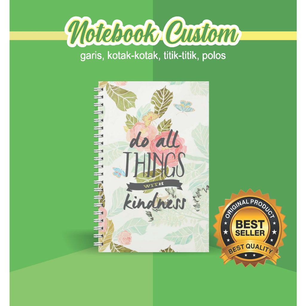 

NOTEBOOK A5 CUSTOM CATATAN/JURNAL BOOKPAPER GRID/KOTAK2#DOTTED/TITIK2#BLANK/POLOS