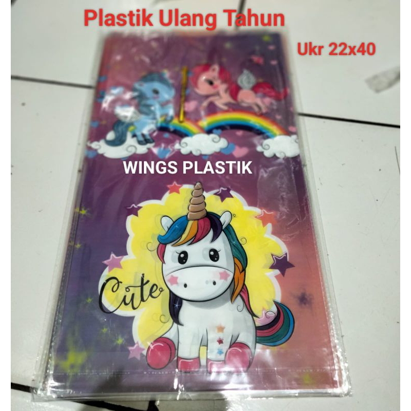

Plastik Ulang Tahun isi 10pcs / OPP Party UNICRON / Plastik Bingkisan Ulang Tahun