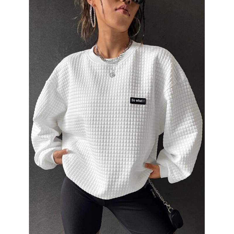 SWEATER COMFY UNISEX LARISO.jkt WHITE and BLACK CLASIK CASUAL S M L XL 2XL