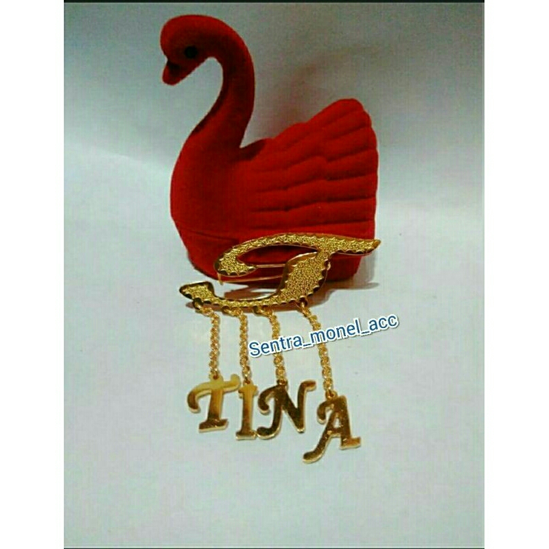 Bros inisial Pakai Juntai nama / Bros Nama / pin / peniti hijab