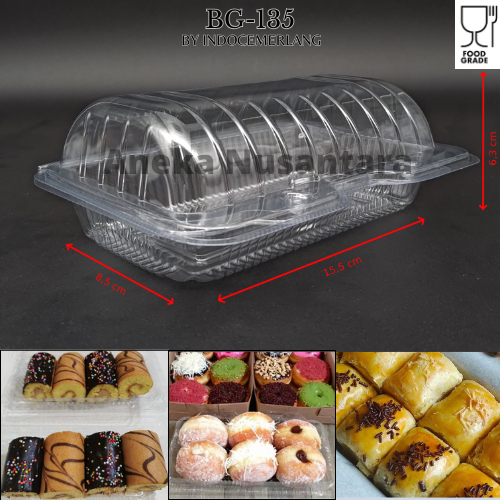 50pcs - Tray Box Mika Kue Bolu Gulung 15,5 cm Kukus Tart | BG 135 | Bolu Mika Bolu Gulung Bening Rol