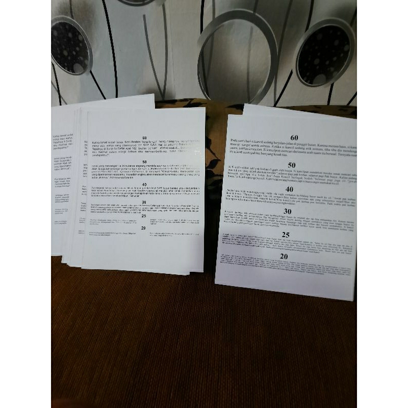 kertas tes baca/kertar jegger dua sisi bolak balik periksa mata