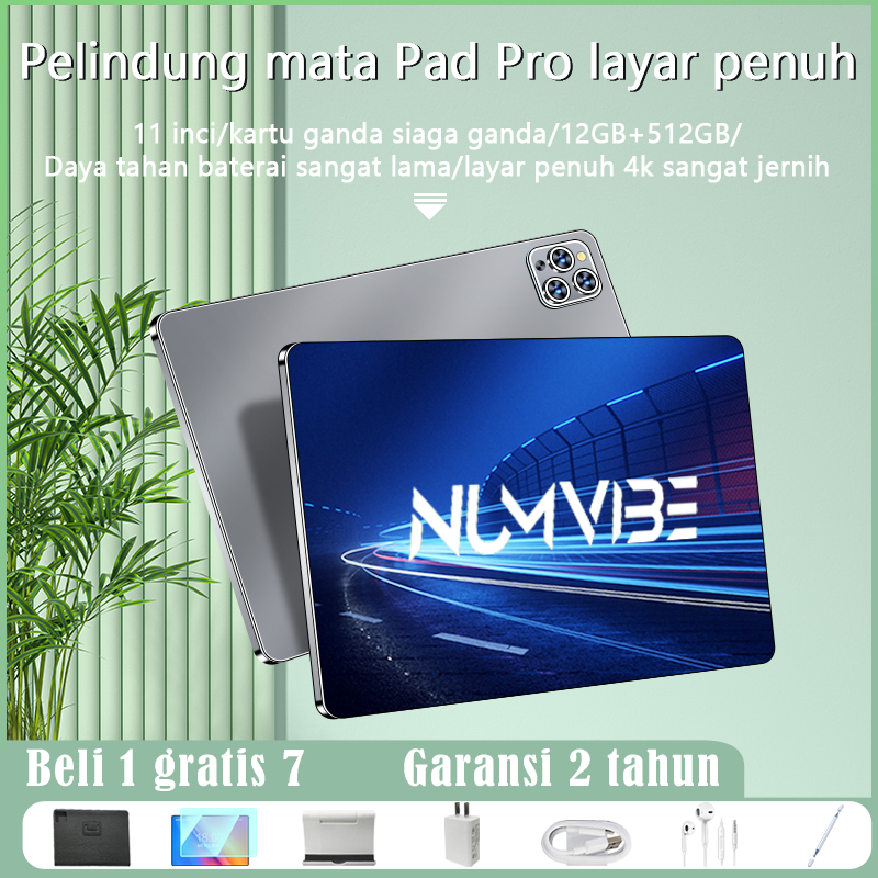 【Buy 1 Gift 8】NUMVIBE P60 2023 Komputer Tablet Asli Baru 11 -Inch Light and Light Tablet Computer RA