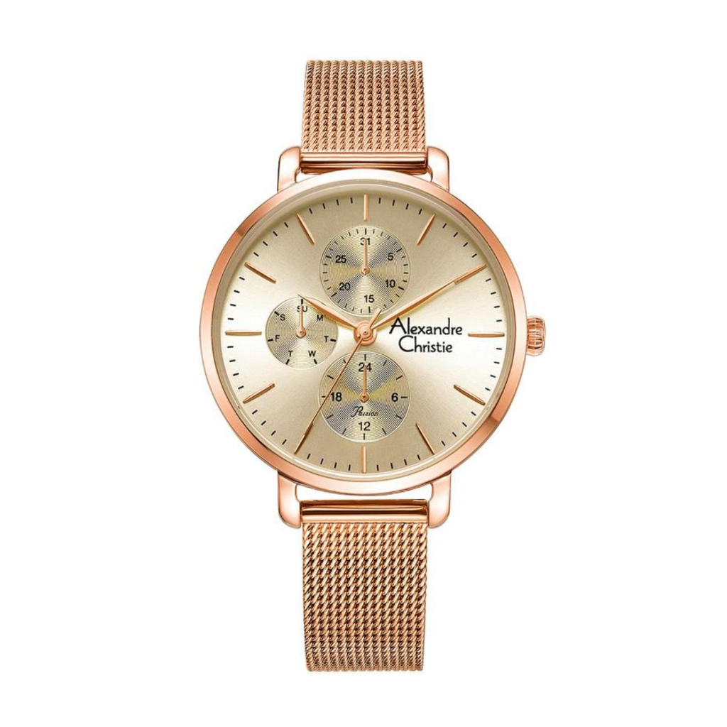 Jam Tangan Wanita Alexandre Christie AC 2916 Original Garansi Resmi 1 Tahun Strap Rantai Pasir Stain