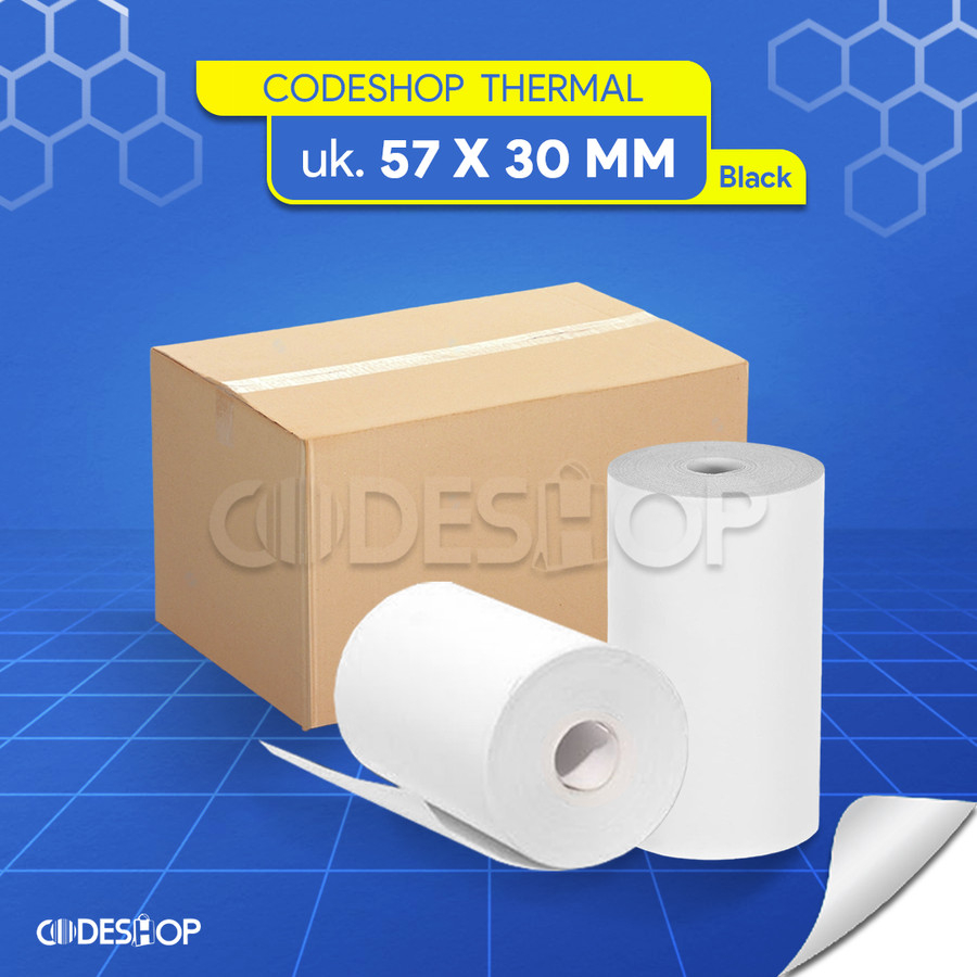 

Dus Kertas Termal 57 x 30 / 57x30 mm / 57x30mm / 5,7x3 cm Coreless