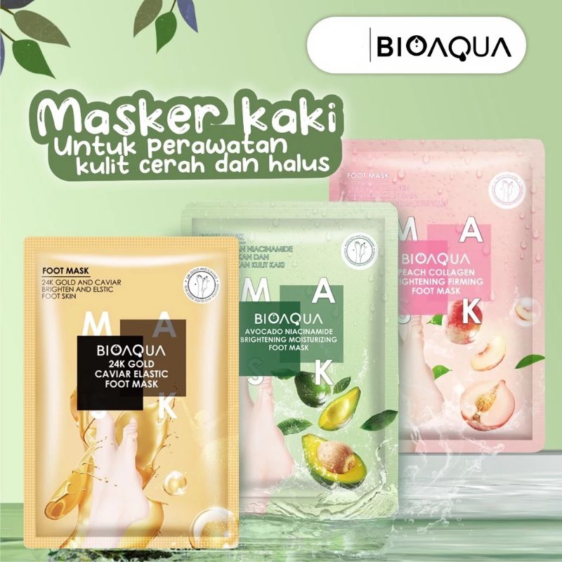 [BPOM] BIOAQUA Hand Mask & Foot Mask | Peach Collagen | Avocado Niacinamide