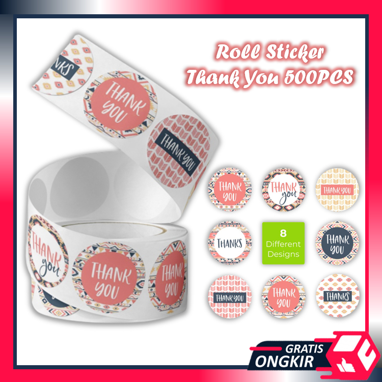 

Gratis Ongkir – 5195 1 Roll Stiker Thank You / Sticker Thank You Bulat / 500 PCS Stiker Thank You