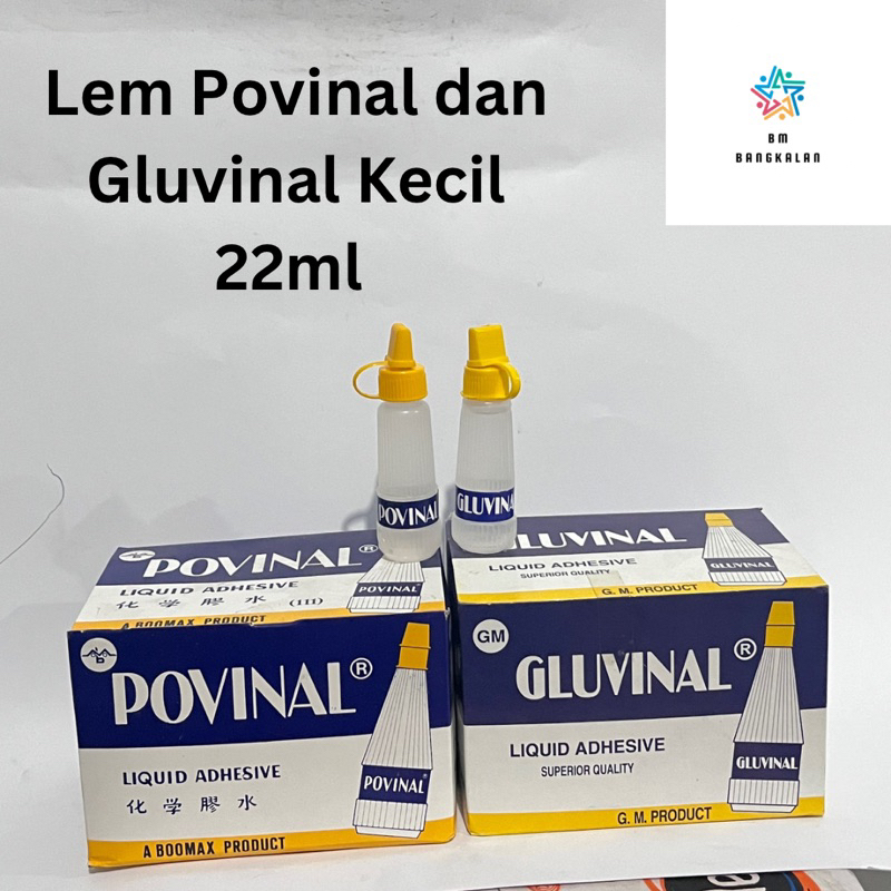 

Lem Povinal dan Gluvinal Kecil 22ml Lem Kertas / Lem Cair