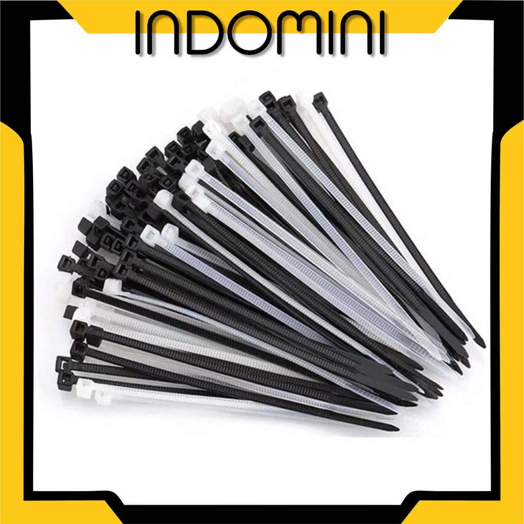 

INDOMINI Kabel Ties / Cable Tis / Kabel Tis / 10cm , 15cm , 20cm Nylon Cable Tie Serbaguna Hitam Putih R917