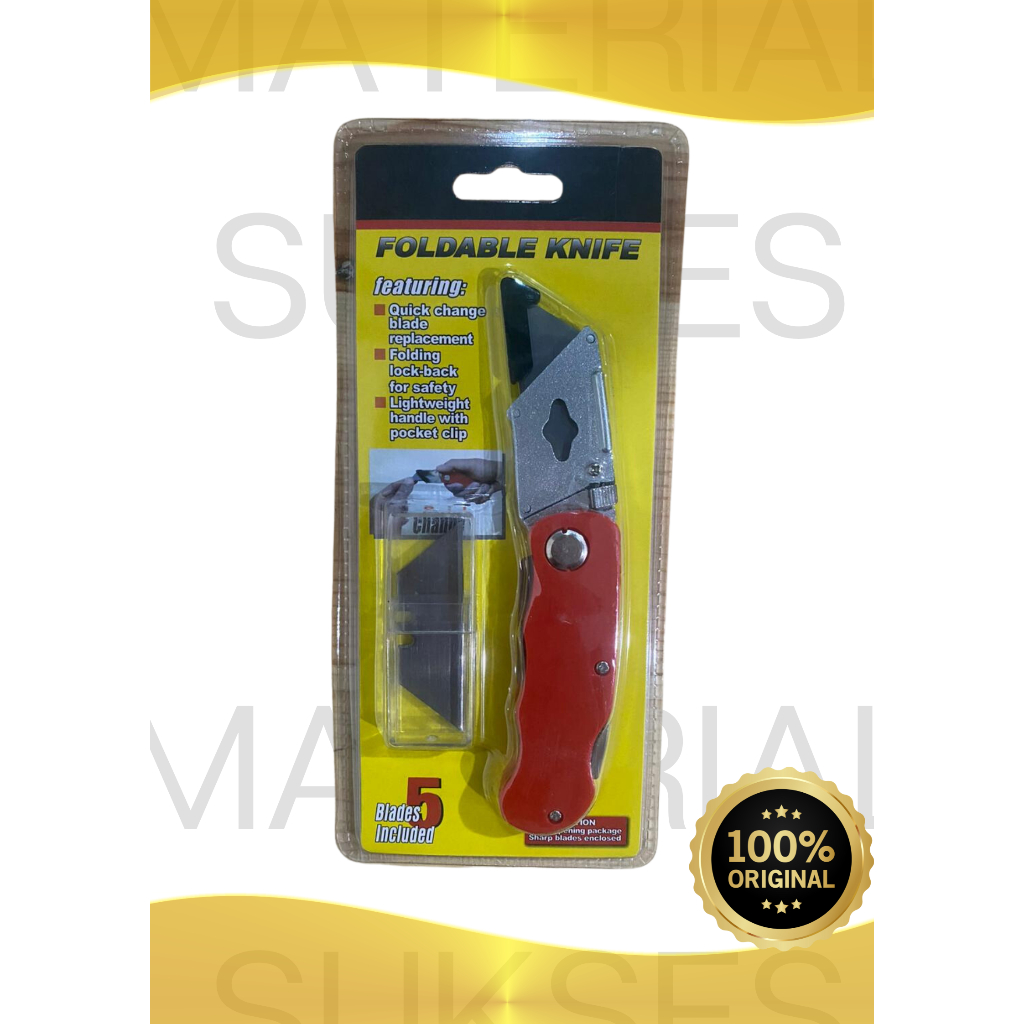 

PISAU CUTTER LIPAT POTONG GYPSUM / FOLDABLE KNIFE GYPSUM 5 MATA PISAU