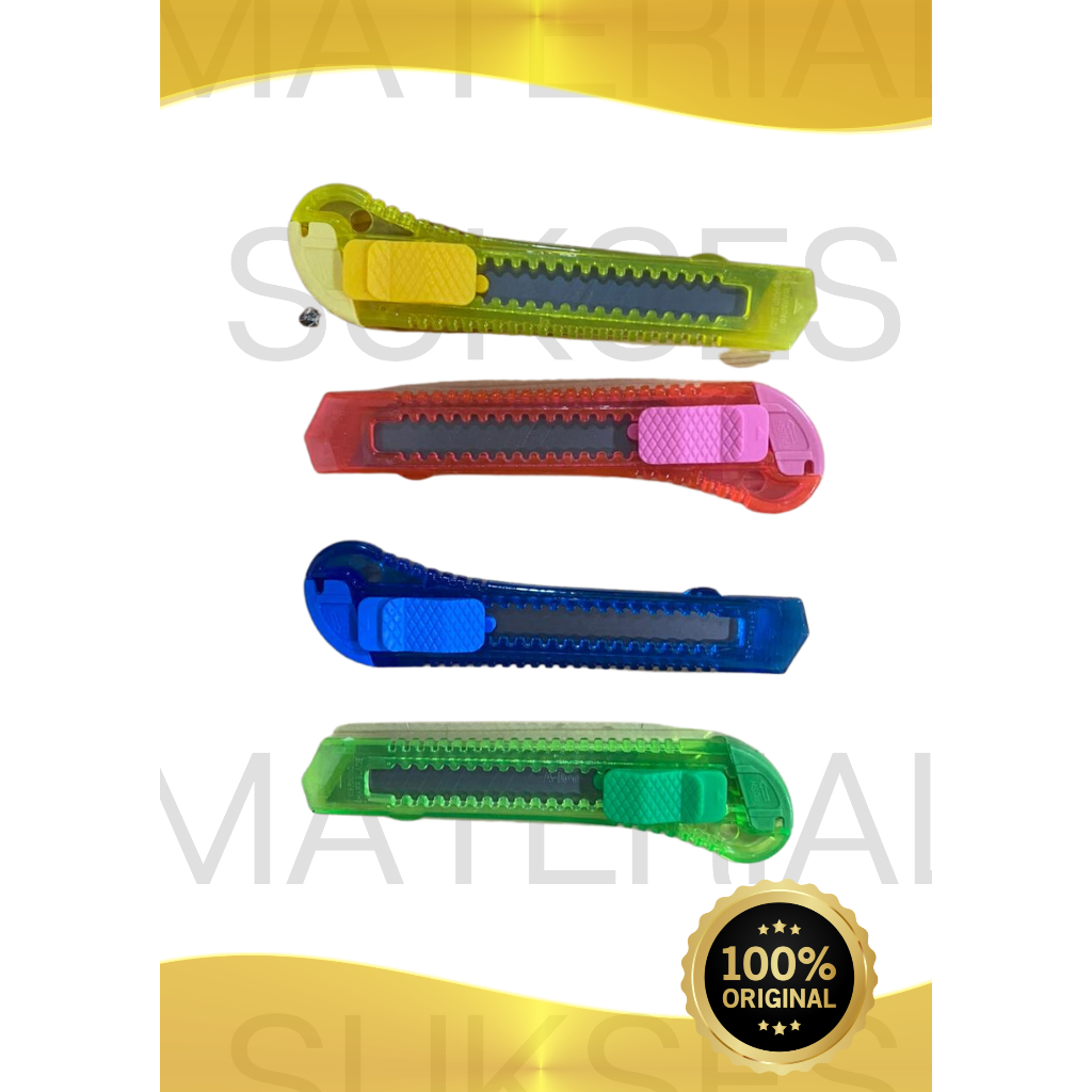 

PISAU CUTTER WARNA BESAR TRANSPARAN / CUTTER BESAR RENCENG WARNA