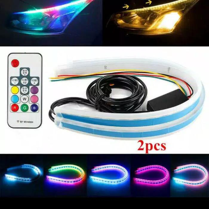 LAMPU ALIS FLEXIBLE 30CM RUNNING RGB + REMOT+SEN RUNNING CR7 UNIVERSAL MOTOR