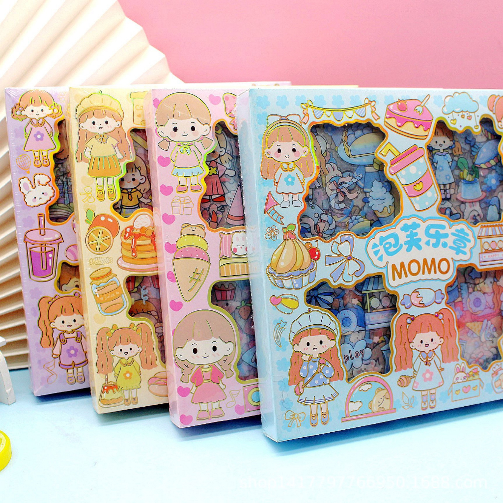 

NEW MOMO STICKER ISI 100 LEMBAR / Sticker Baby Momo / Sticker Momo Glitter / Sticker Waterproof / Sticker Anti Air / Momo Rainbow / Sticker Korea