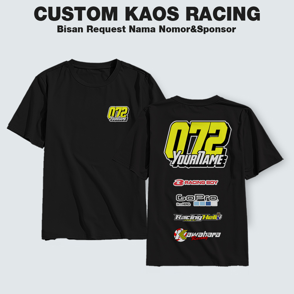 KAOS RACING - BISA REQUEST NAMA  / NOMOR SESUAI KEINGINAN - BAJU RACING - KAOS PRIA