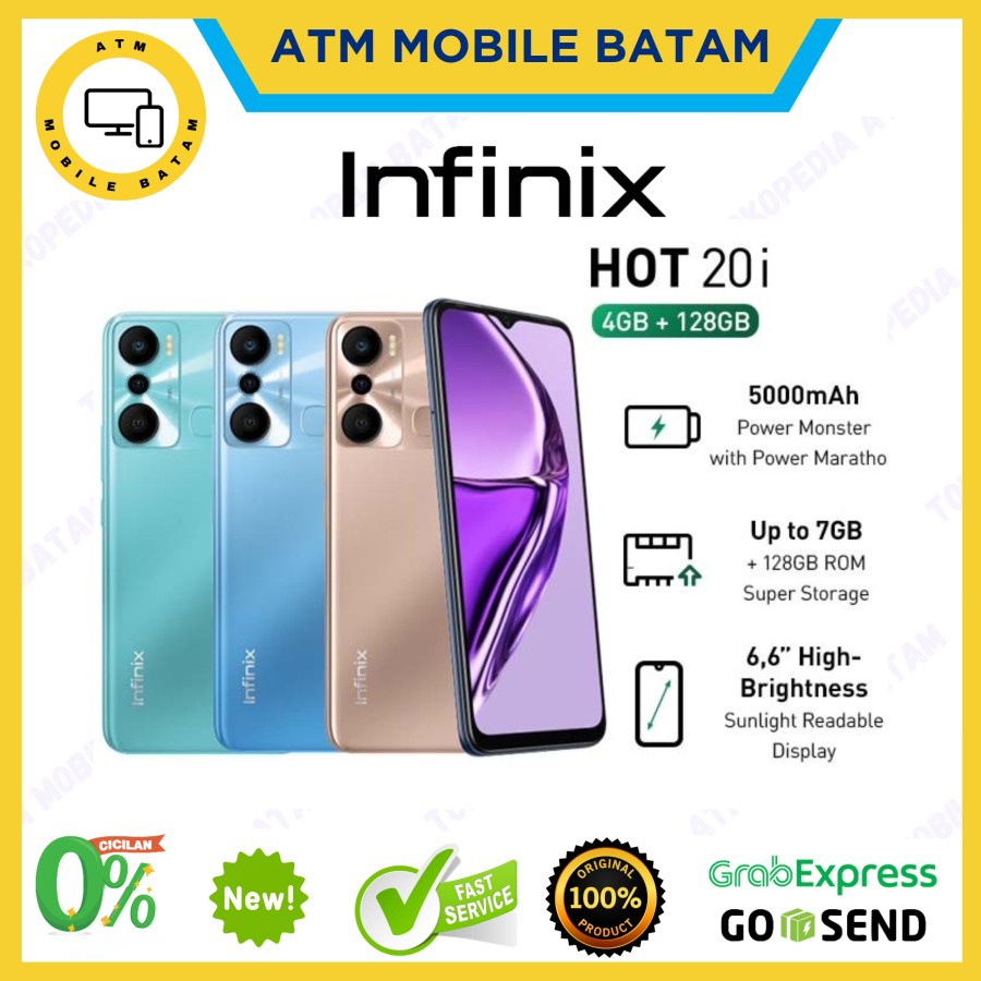 Infinix Hot 20i 4/128GB – 3GB Extended RAM – Helio G25 - 6.6” HD