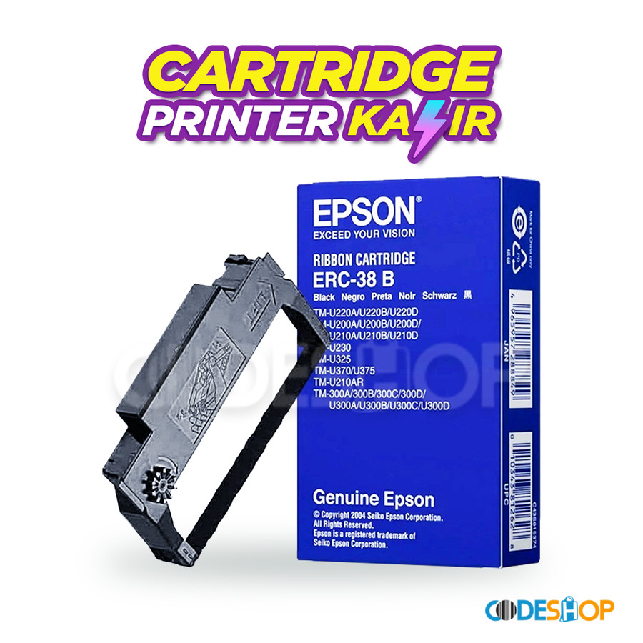 Ribbon Cartridge Original Epson ERC-38 ERC38 Black Pita Printer TMU220 - Hitam