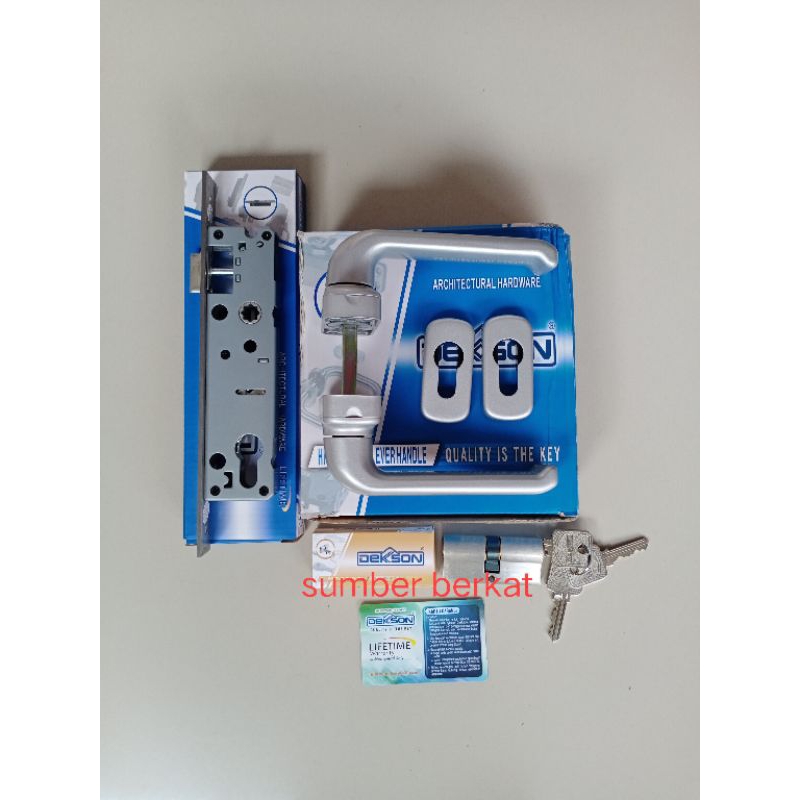 Handle aluminium dekson lhtr 0816 silver komplit set  Handle pintu aluminium dekson lhtr 0816 silver