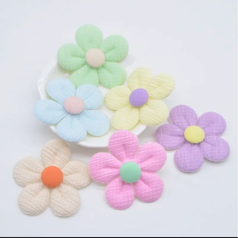 APLIKASI BUNGA DIY HIASAN BUNGA MOTE PITA AKSESORIS PITA RAMBUT AKSESORIS BAJU