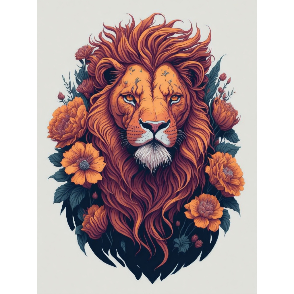 

Stiker Flower Lion Head Kecantikan Bunga Bersatu dengan Kehebatan Singa