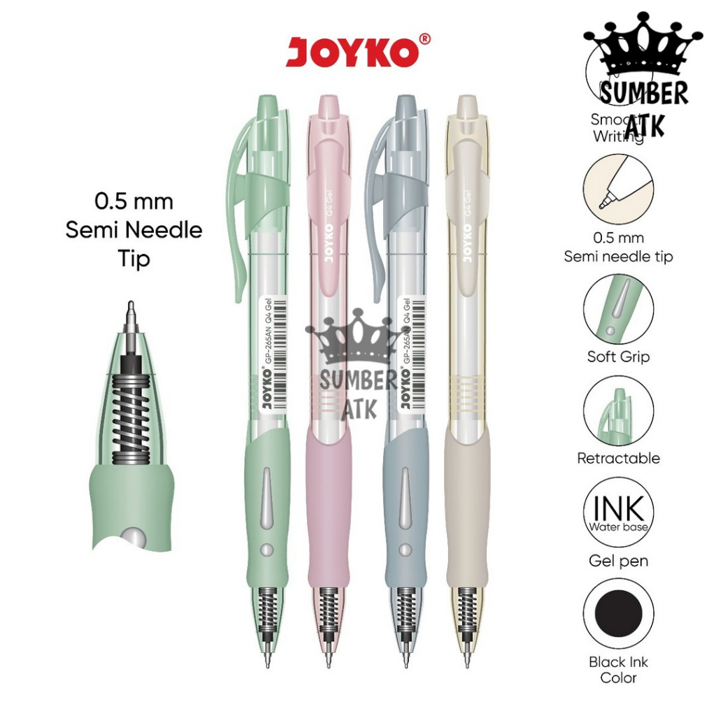 

Gel Pen Pulpen Pena Joyko GP-265AN Q4 Semi Needle Tip Gel 0.5 mm
