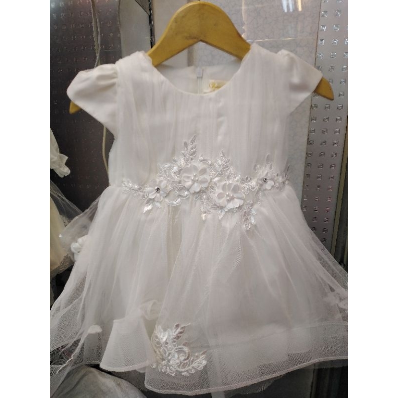Gaun Putih Anak Perempuan/Dress Putih Baby Import/Fashion anak perempuan/Gaun Aqikah Baby