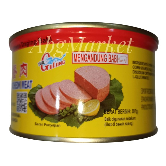 

Gulong Daging Ham / Daging Babi Kaleng Maling /Pork Canned Luncheon Meat 397 gr [ Non Halal ]