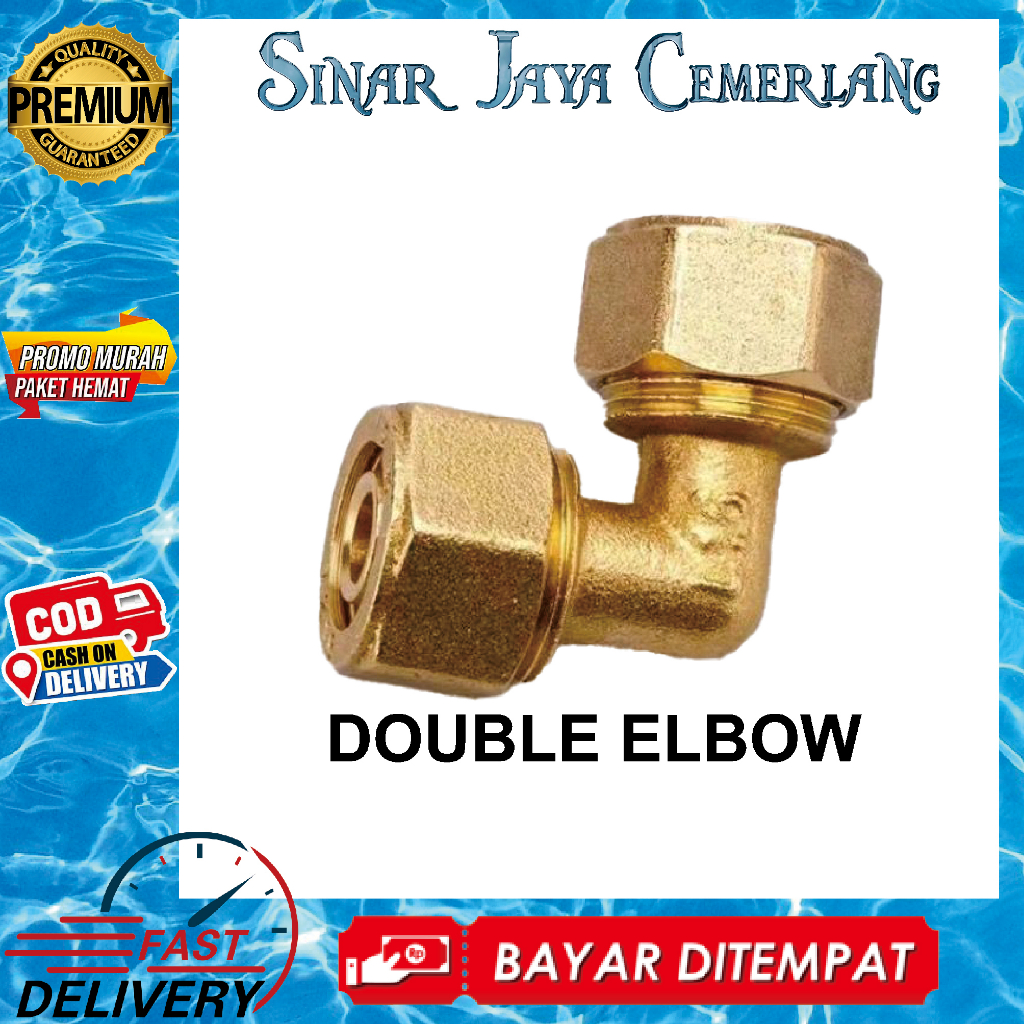 Sambungan Keni Drat Dalam Kuningan 1/2 inch - Knee Drat Dalam Pipa Air Panas - Keni L Drat Dalam