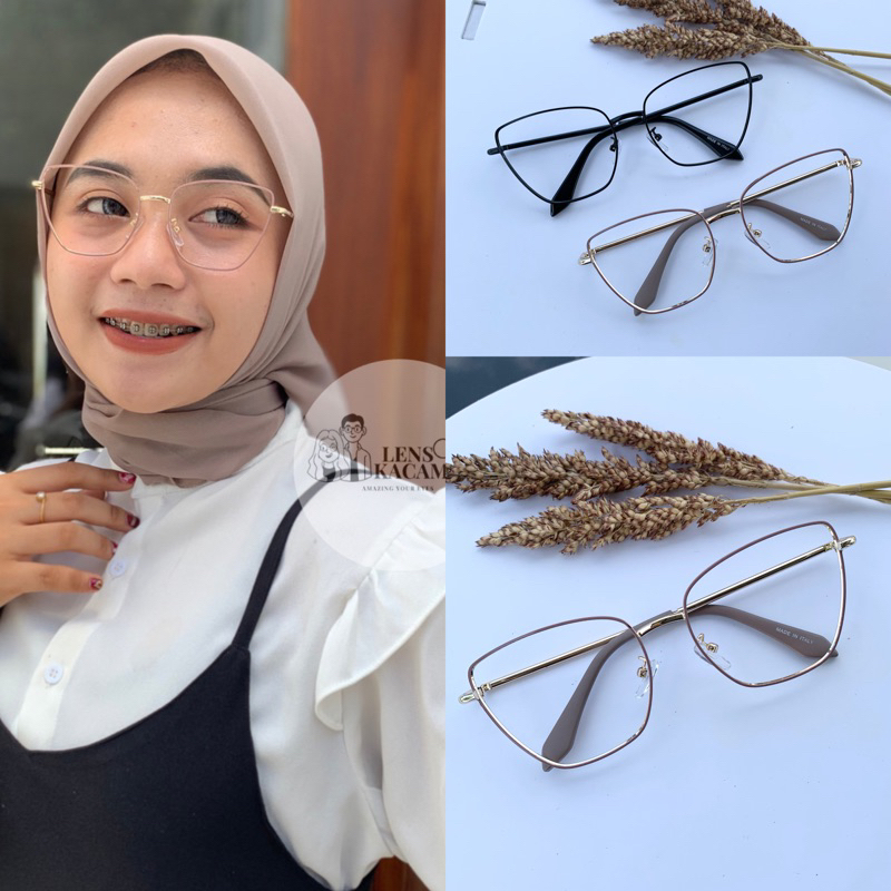 Frame Kotak Semi Cat Eye EMMA | Lensoo Eyewear