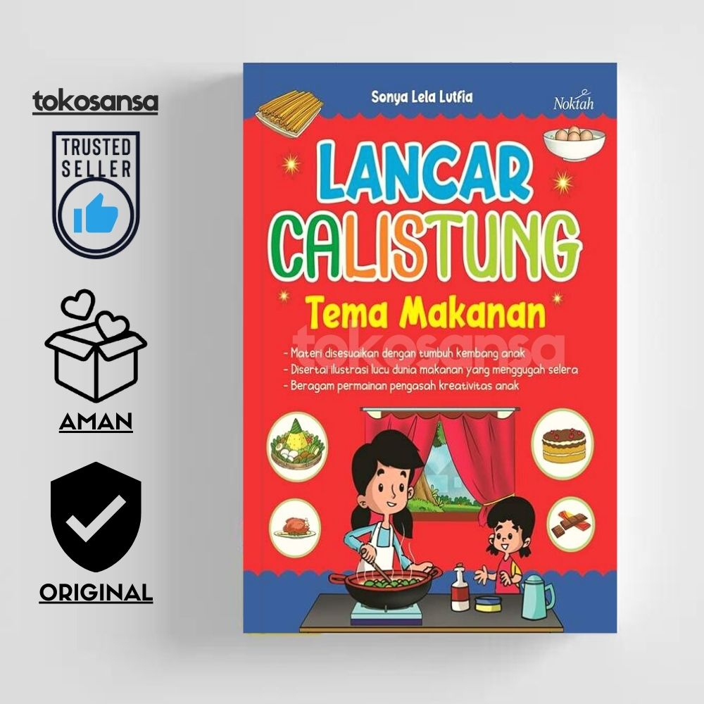 Buku Lancar Calistung Tema Makanan - Buku Latihan Belajar Membaca dan Menghitung Anak TK SD