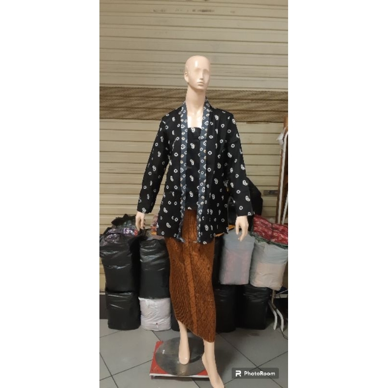 kebaya kutubaru jumputan 1 set rok plisket