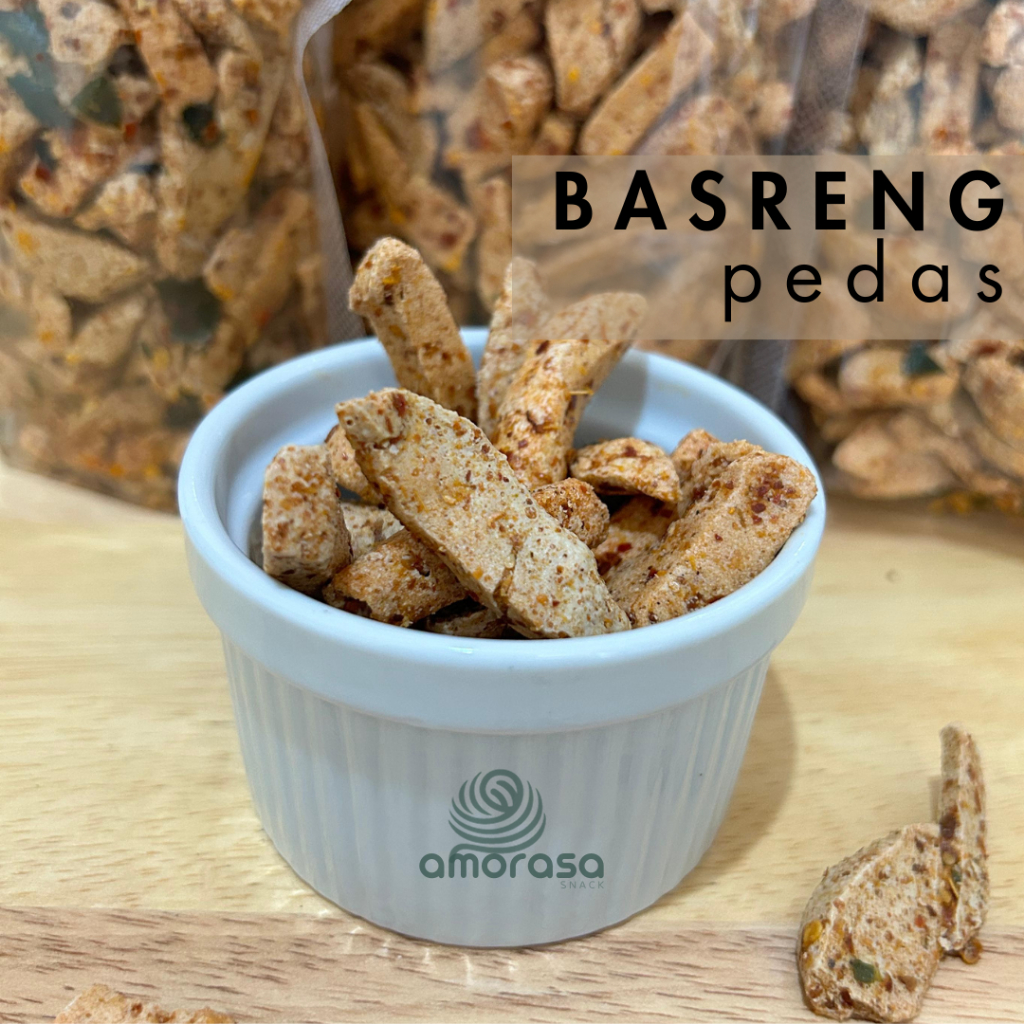 

[100 gram] [SNACK PREMIUM] Cemilan Basreng Pedas Daun Jeruk Jajan Kemasan Zip Lock AMORASA