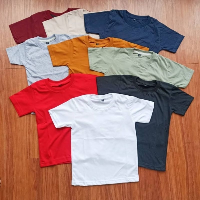 Kaos polos pendek anak cotton combed 30s knitto