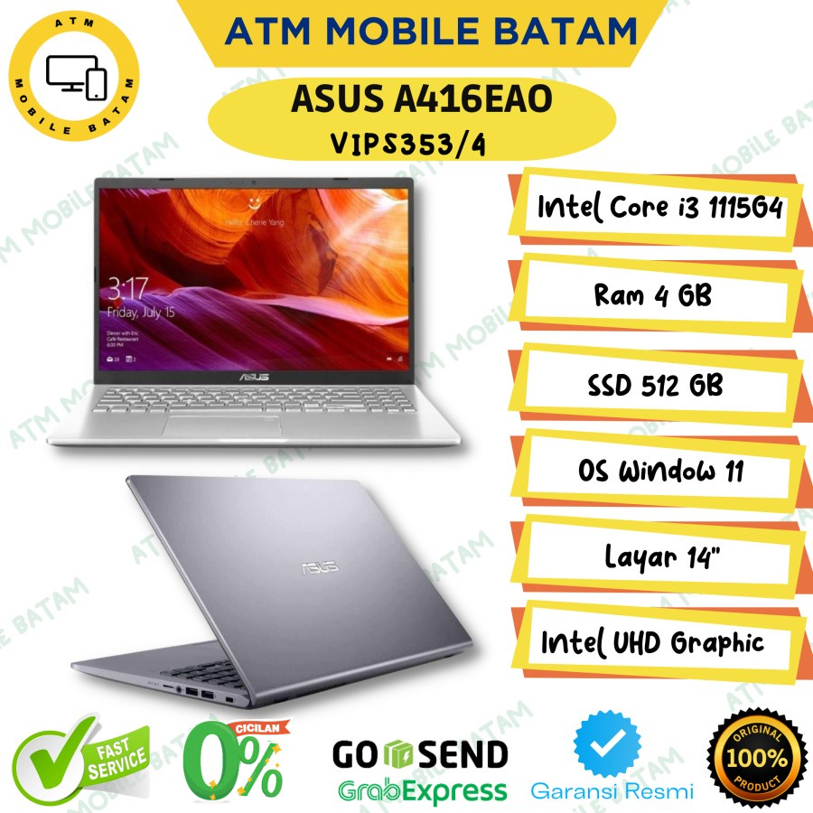 Laptop Asus Intel Core i3 1115G4 4/512Gb W11