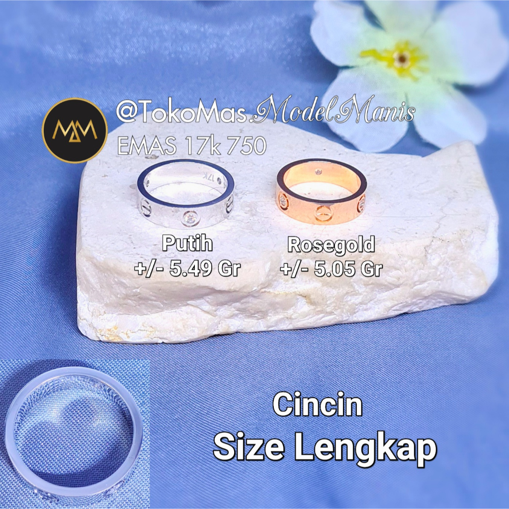 Cincin italy import mirror emas italy 750 kadar 17k