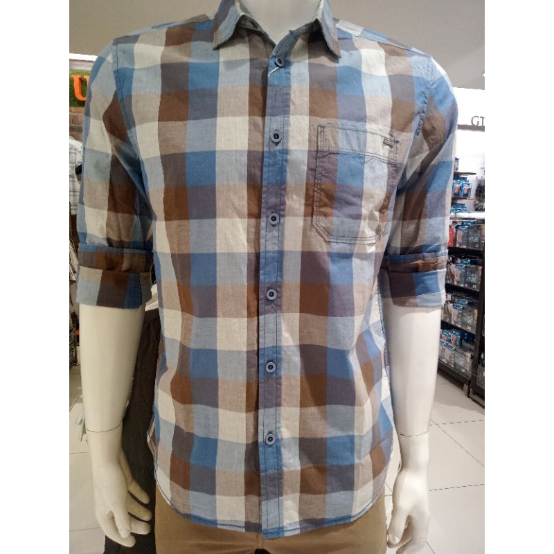 kemeja pria watchout kotak" original