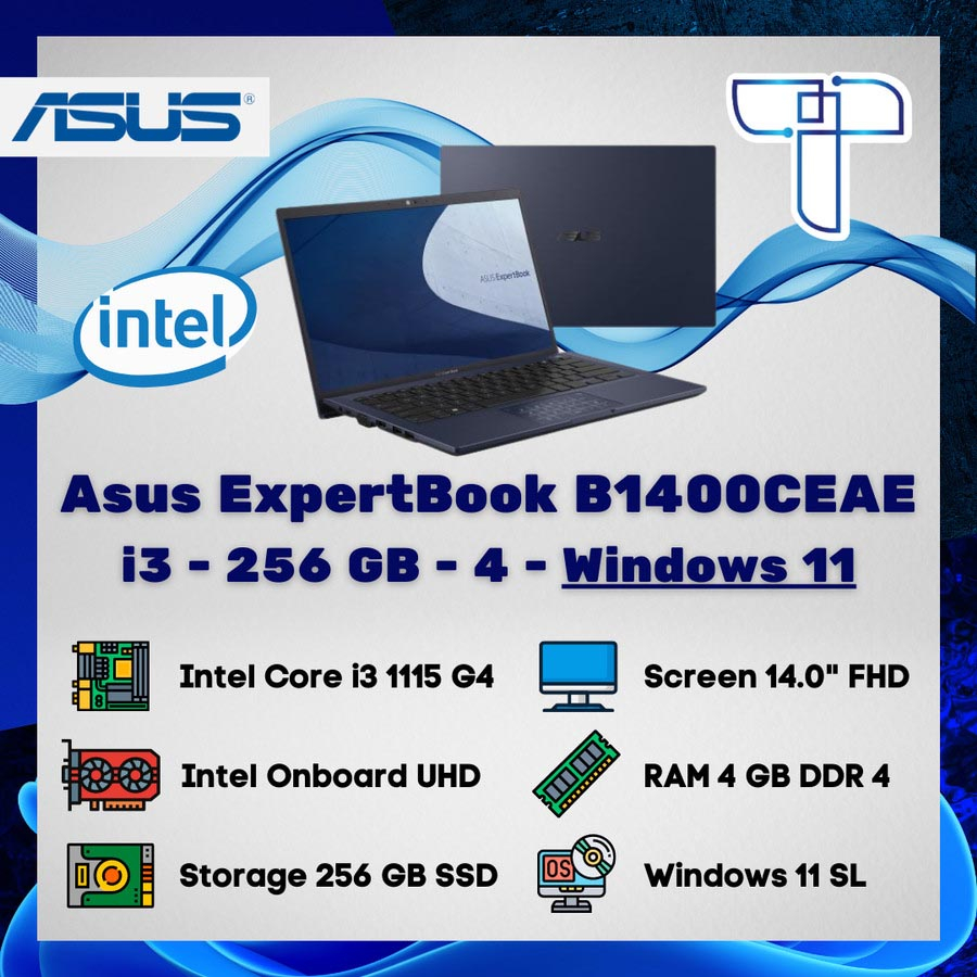 Asus Expertbook B1400CEAE Laptop - i3 - 256 - 4 - Windows 11