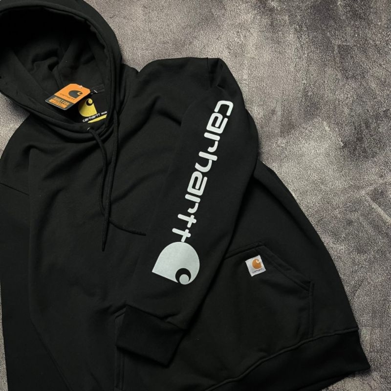 HOODIE CARHARTT SPELL OUT (BLACK - ORIGINAL DISTRO)