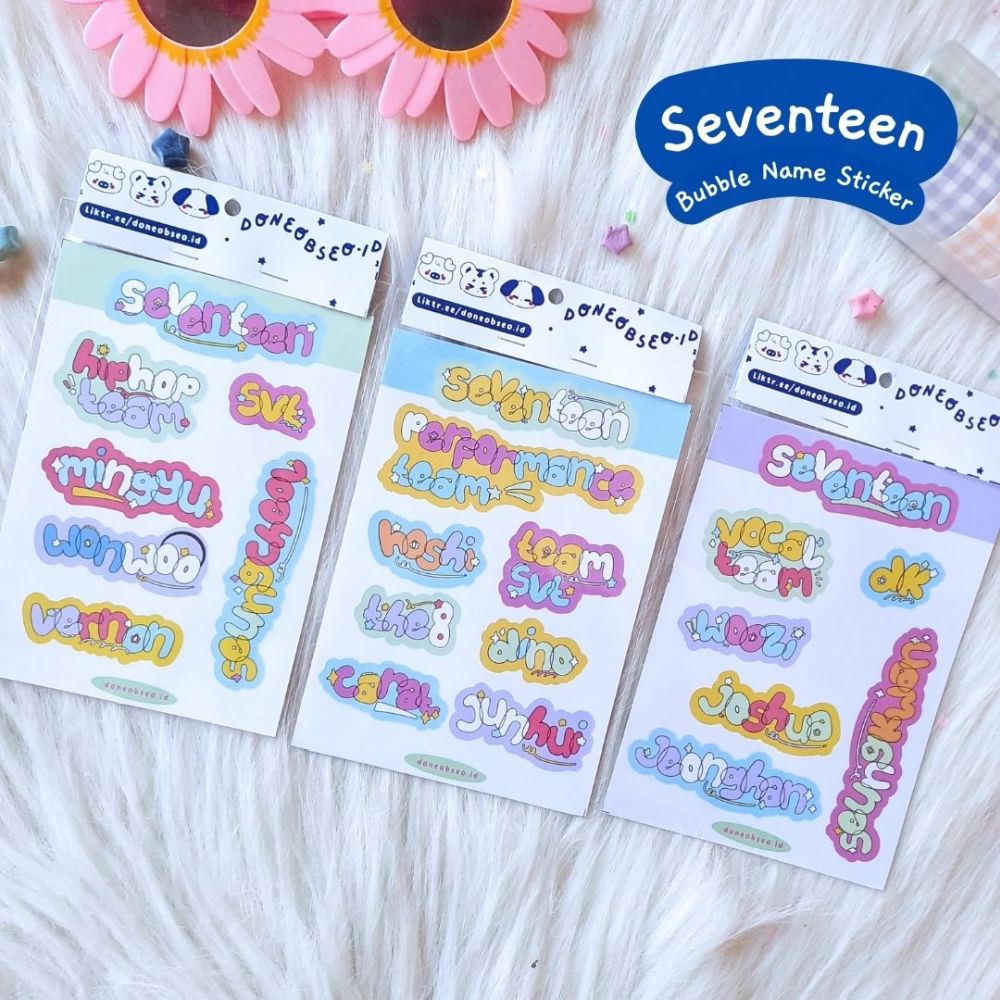 

DONEOBSEO.ID Seventeen Bubble Sticker Sheet / Stiker Kiss Cut