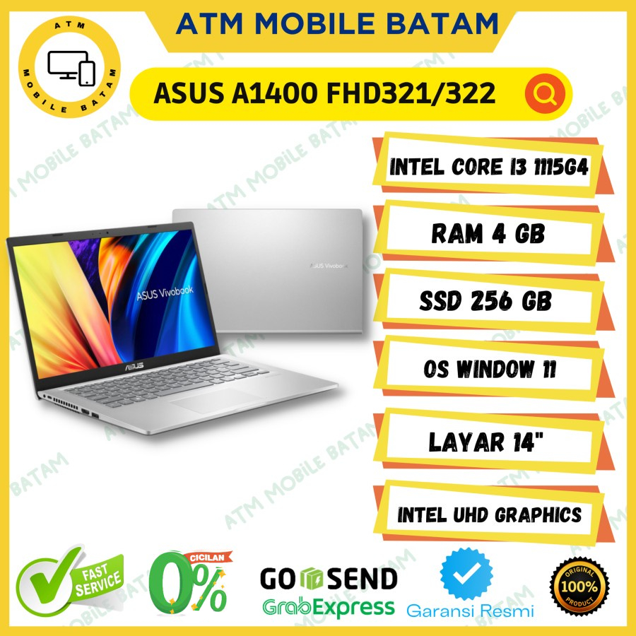 Asus A1400EA-FHD321 i3 1115G4 4GB 256 SSD 14` W11 OHS A1400EA-FHD