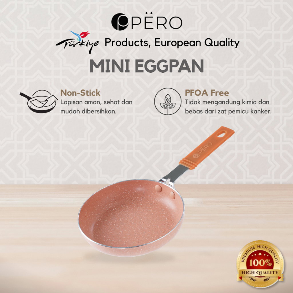 Pero Mini Egg Pan Round 14cm Nonstick Wajan Telur Mini Anti Lengket