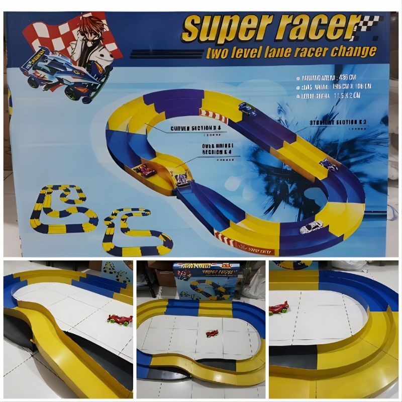 Mainan Track Tamiya 4WD 2 Jalur 1 Loop Murah Terlaris Anak Laki Edukasi - Trek Rail Jalan Lintasan S