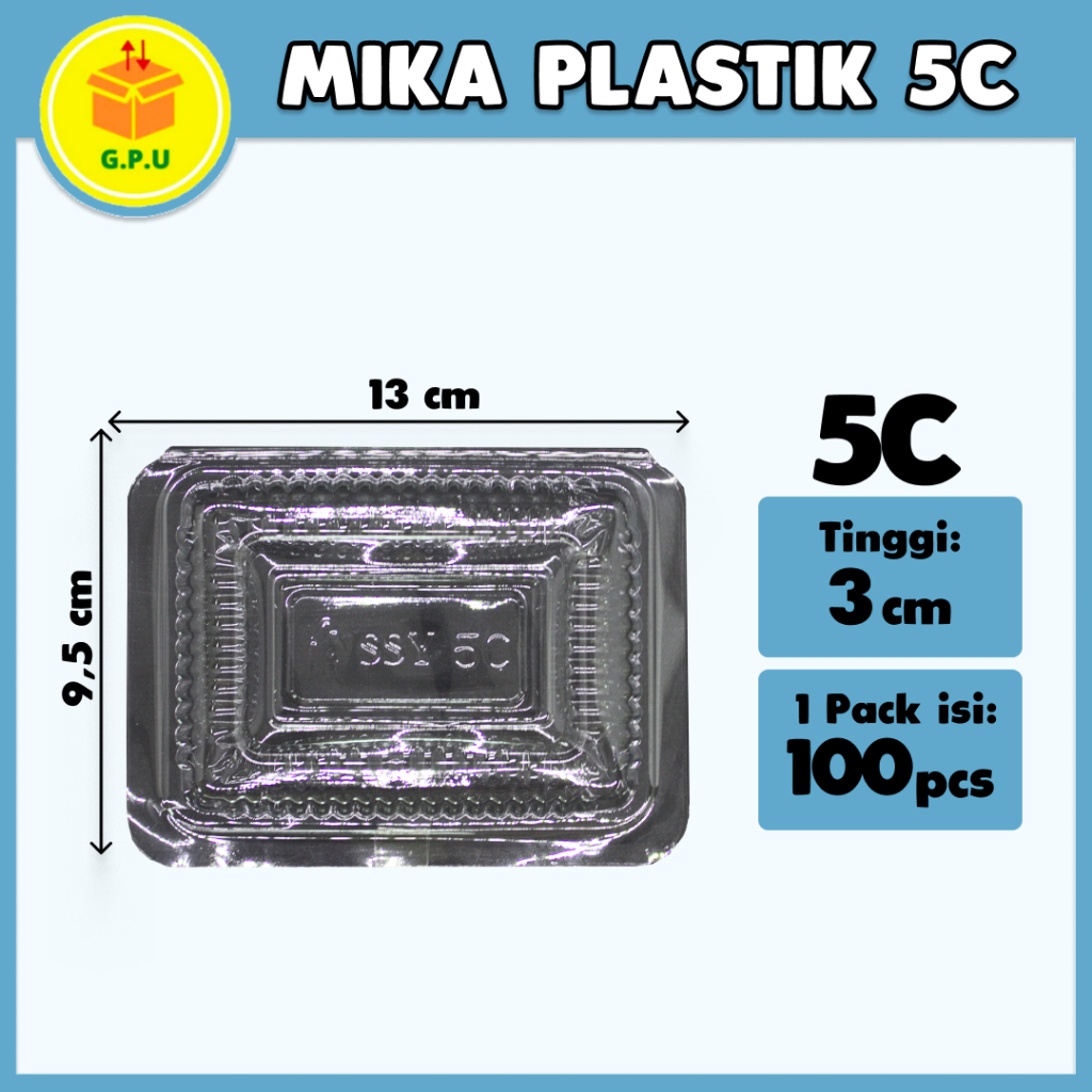 

PLASTIK MIKA KUE // MIKA PLASTIK BENING ISI 100 UKURAN 5C