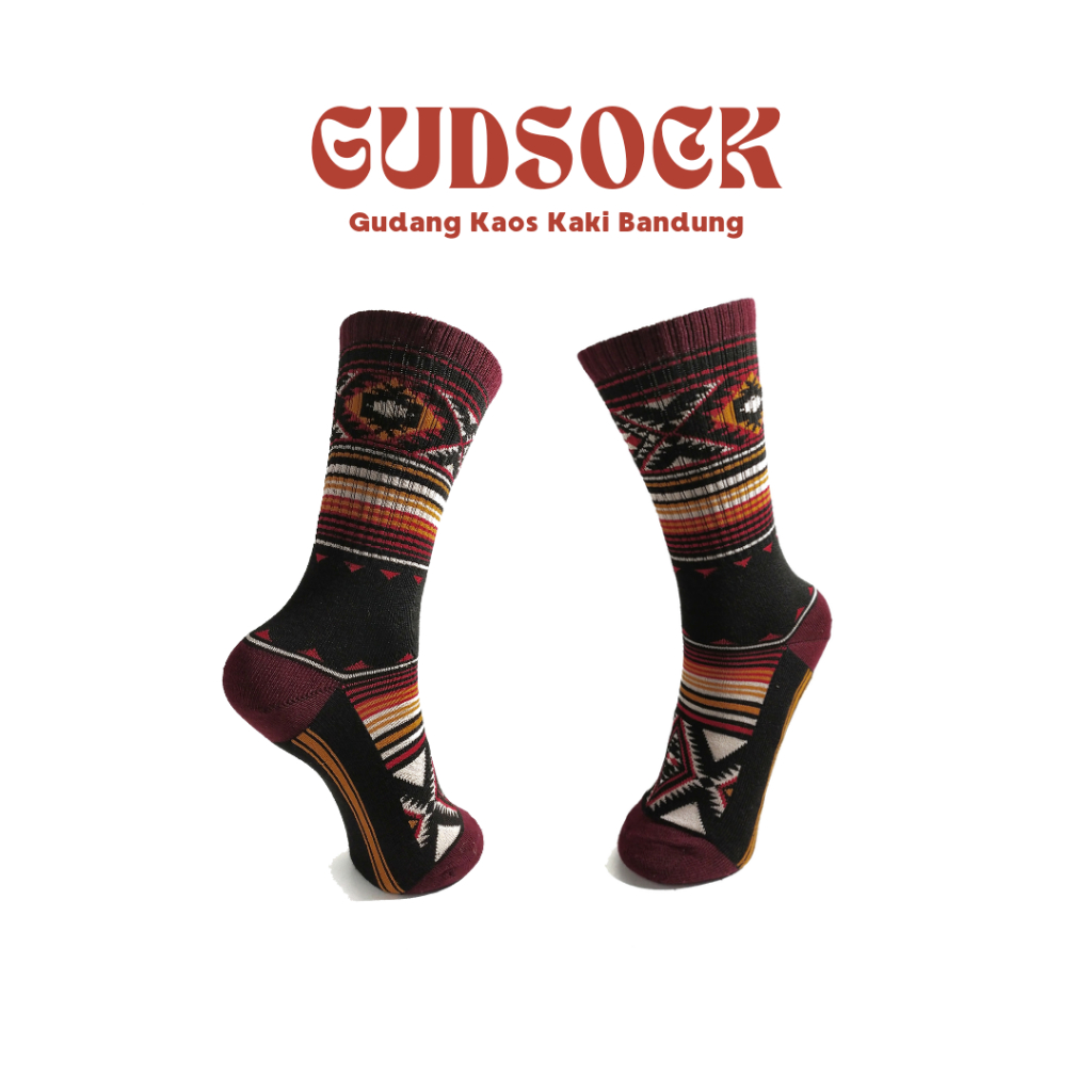 kaos kaki pria tebal motif oldschool skate cowok keren