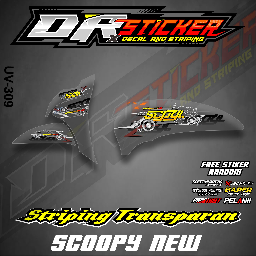 STICKER SIAP KIRIM STRIPING SCOOPY NEW 2020,2021,2022  MOTIF ICON THAILAND BAHAN TRANSPARAN