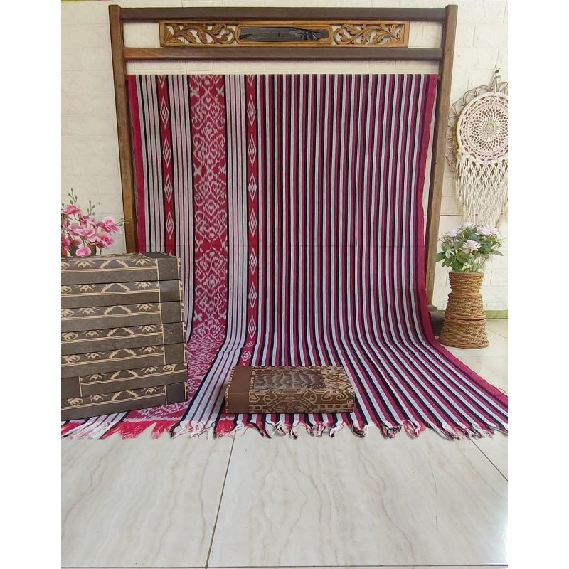 Kain Tenun Blanket Troso Jepara Motif Etnik Kombinasi Lurik Halus