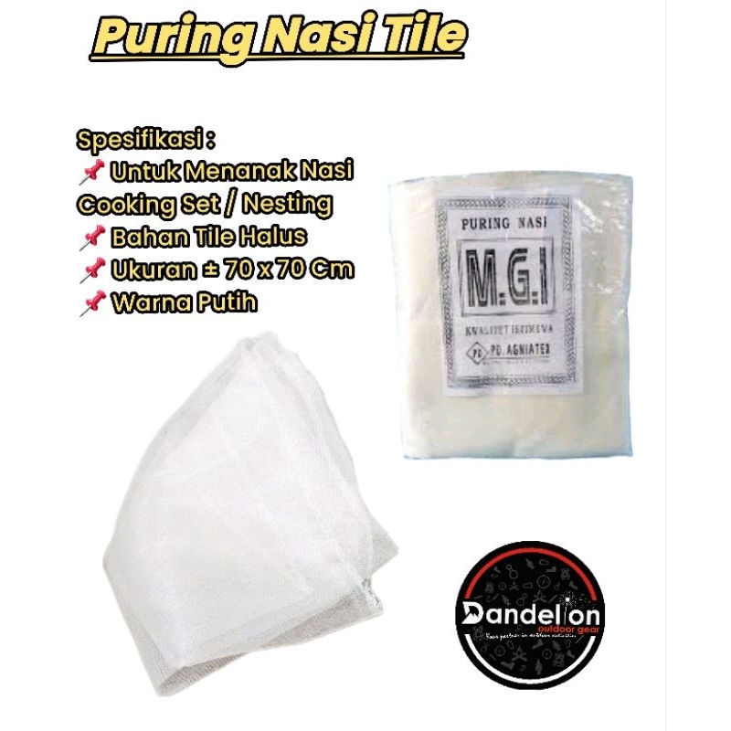 Puring Nasi kain Tile menanak Nasi