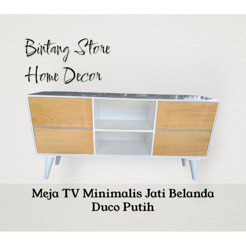 Meja TV minimalis jati belanda