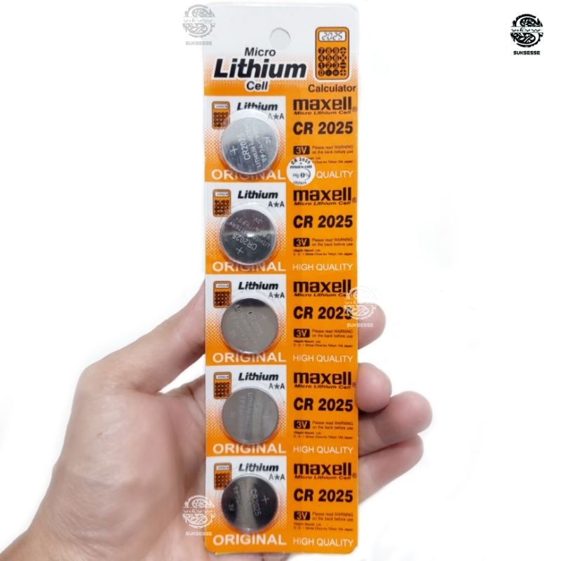 Battery Kancing Maxell Lithium CR 2025 Kalkulator Baterai Jam Tangan G-Shock Replika